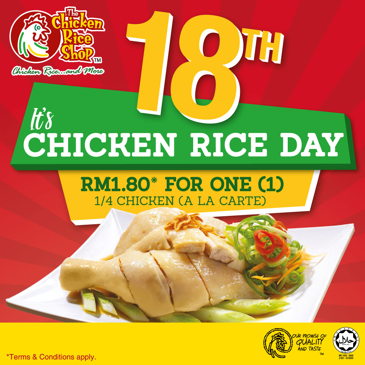 TCRS Chicken Rice Day on 18th Every Month Promotion Inbox